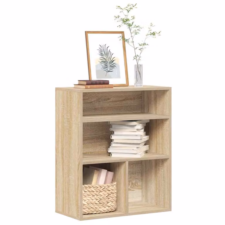 Libreria moderna vidaXL in legno multistrato e MDF, colore rovere sonoma beige, L 60 cm x P 30 cm x H 71,5 cm