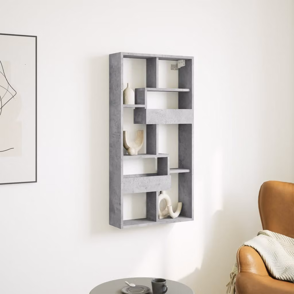 Armadietto a muro vidaXL moderno in MDF e composito grigio, L 50 cm x P 15 cm x H 100 cm