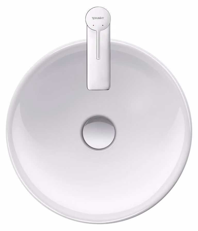 Duravit D-Neo vasque à poser, ronde, sans trou pour robinet, sans trop-plein, 400x400mm, blanc ultra-brillant, 2371400070, 2371400070