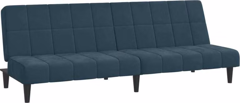 Divano Letto a 2 Posti Blu in Velluto