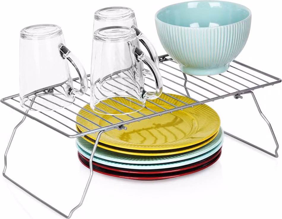 Scaffale da cucina in metallo per piano di lavoro, scaffale pieghevole, supporto organizer