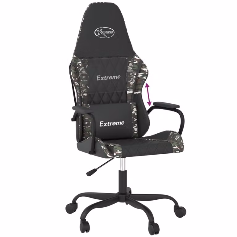 Sedia da Gaming Nero e Mimetico in Pelle finta