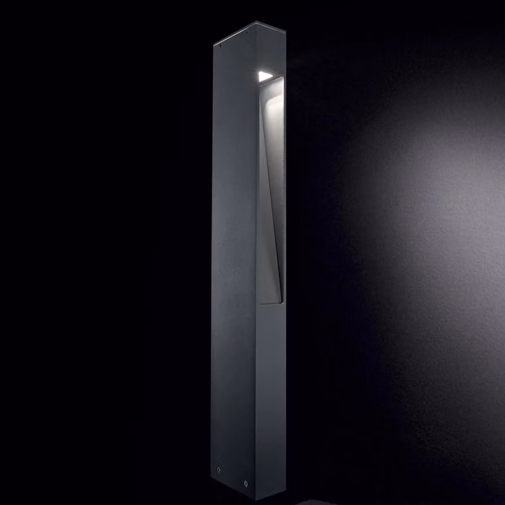 Lampada da giardino a colonna IDEAL LUX in alluminio e vetro grigio con luce LED bianco caldo – 2