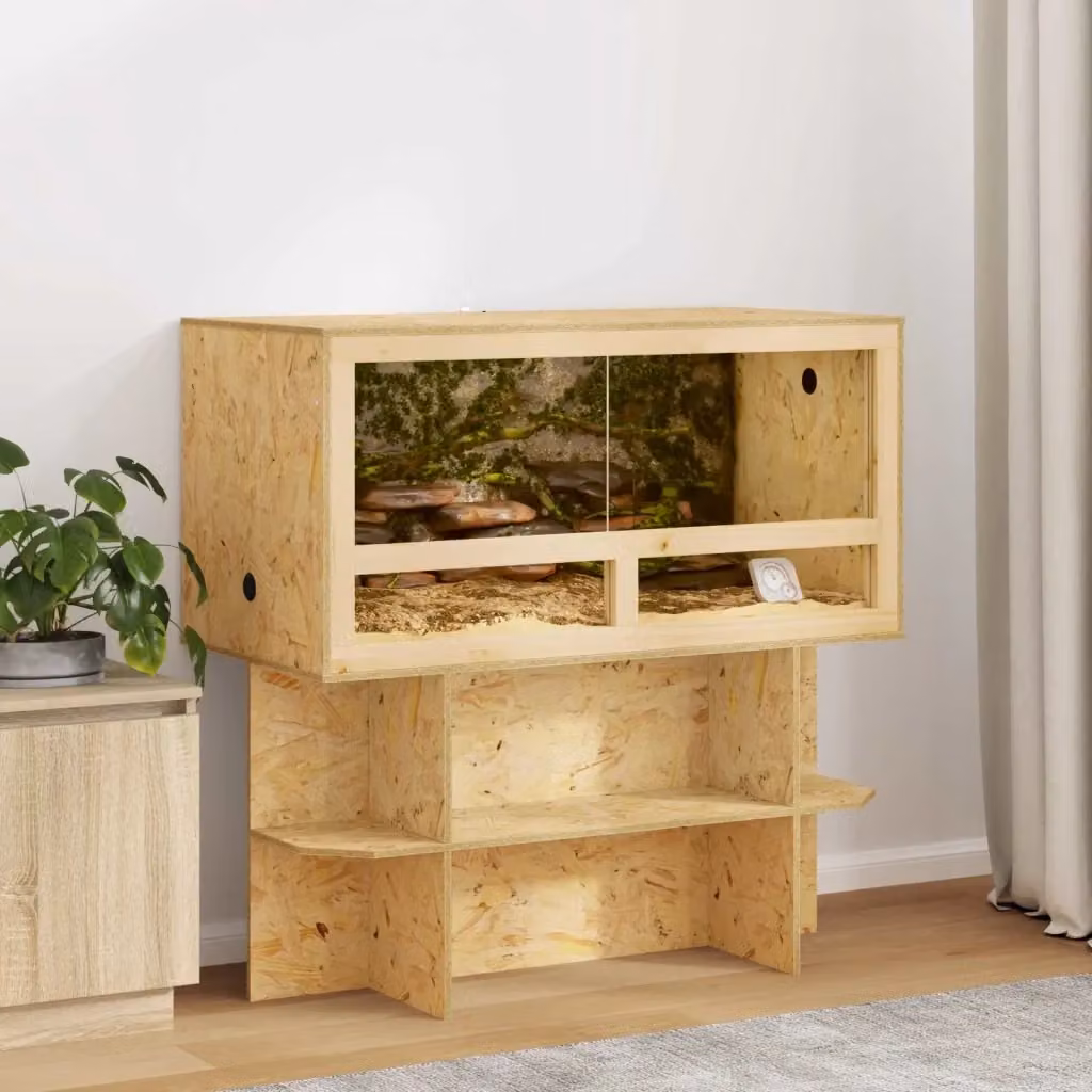 Terrario in legno e vetro marrone OSB CFW3403405 L: 100 cm, P: 50 cm, H: 50 cm – 2