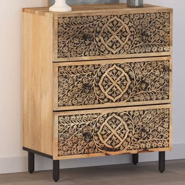 Credenza-Buffet-Armadio da cucina 60x33x75 cm in Legno Massello di Mango 818227