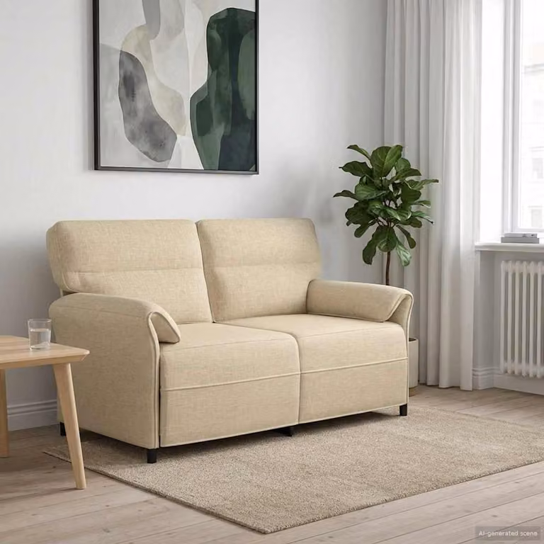 Divano moderno vidaXL in tessuto beige con struttura in metallo e imbottitura in schiuma per il tuo soggiorno