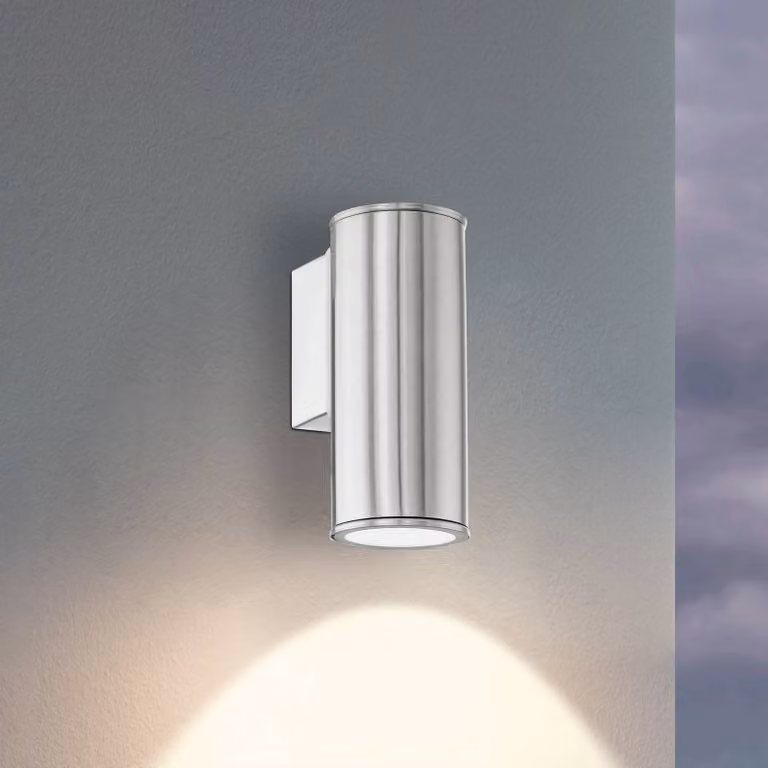 EGLO Applique da esterni Riga, Alluminio / Grigio / Zincato, Acciaio Inox, Moderno, Applique da esterni