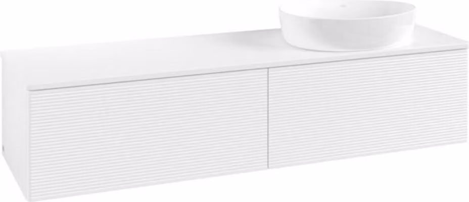 V&B Mobiletto con struttura frontale Antao 160x50cm, WBP colore Lac, laccato bianco