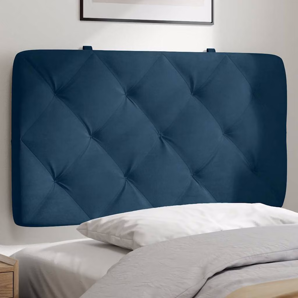 Cuscino Testiera vidaXL in Velluto Blu, L: 90 cm