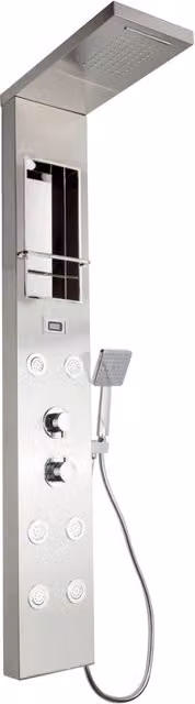 Colonna Doccia Idromassaggio Metaform Mod. City Plus in Acciaio Inox AISI 304 Colore Argento L/P/H: 143 x 50 x 22 cm