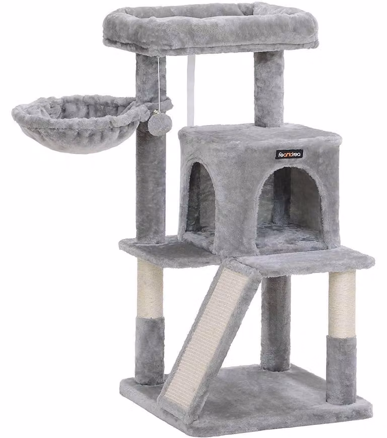 Albero per gatti - Casa per gatti - Alberi per gatti - 48 x 48 x 96 cm (lunghezza x larghezza x altezza)