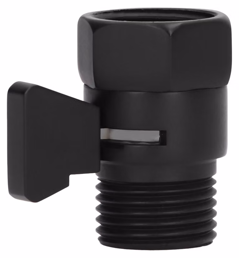 Rubinetto a sfera G1/2 in ottone, per controllo del flusso dell'acqua, colore nero, soffione per doccia per bagni domestici