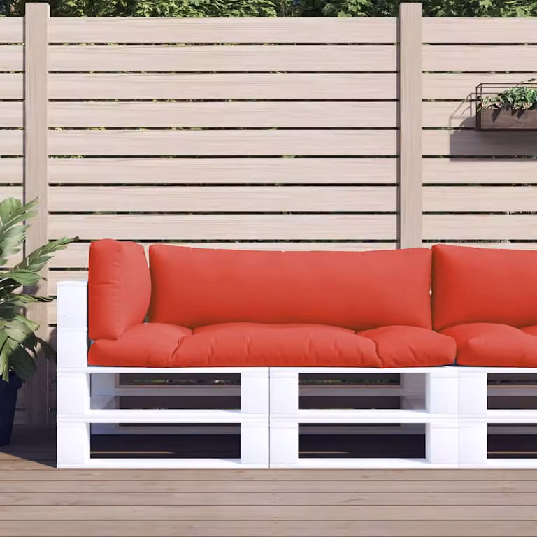 Set di 3 cuscini per pallet vidaXL rossi in poliestere resistente all'acqua e ai raggi UV