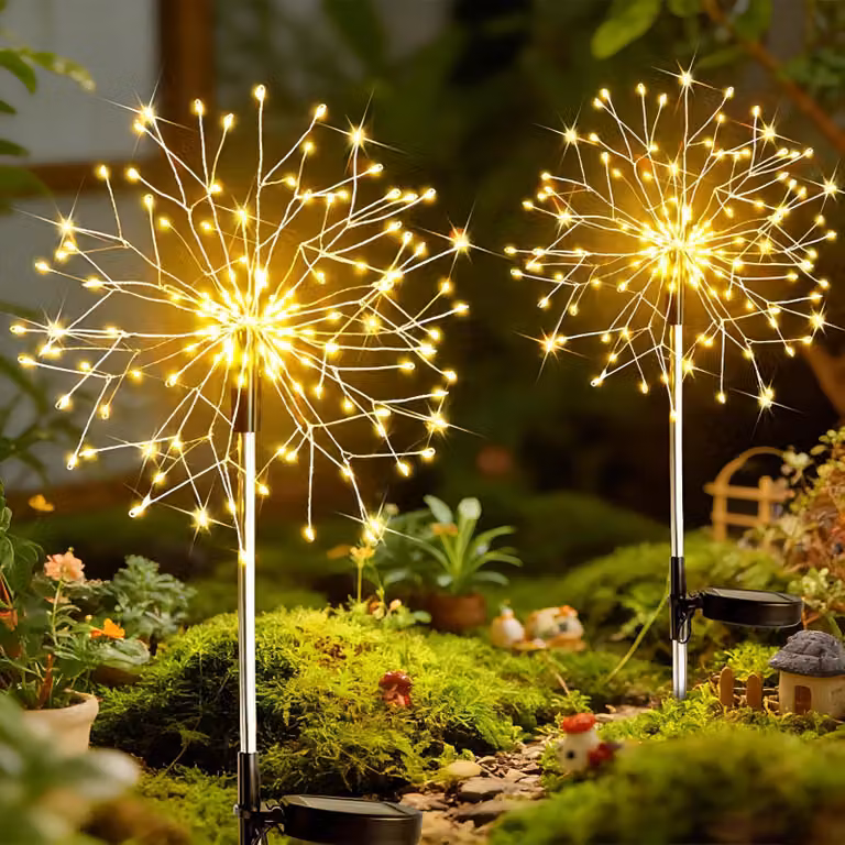 2 lampioni solari per il giardino, altezza 82 cm, 150 LED, luce bianco caldo, grado di protezione IP44