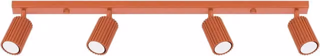 Plafoniera moderna Pure Lume in metallo rossa e multicolore con 4 spot GU10 orientabili, L: 81 cm – 1
