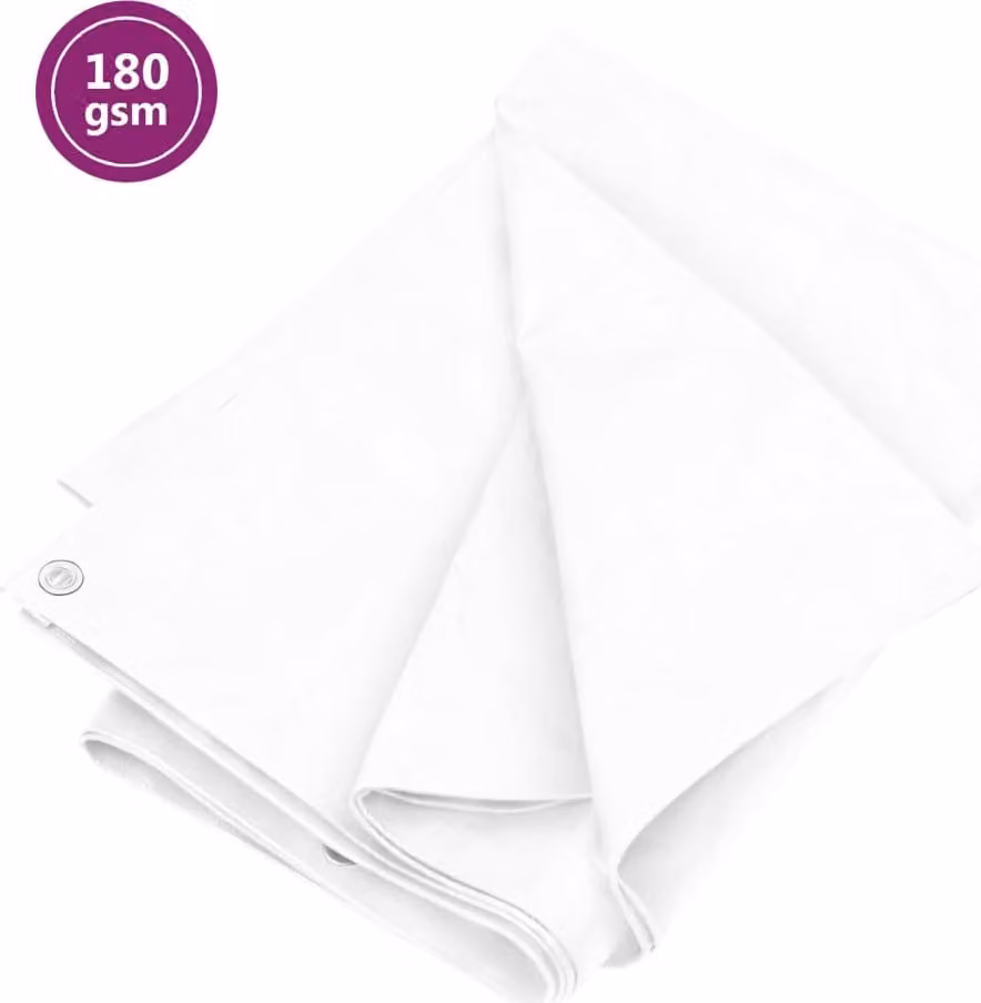 The Living Store Telone 180 g/m² 6x8 m Bianco HDPE