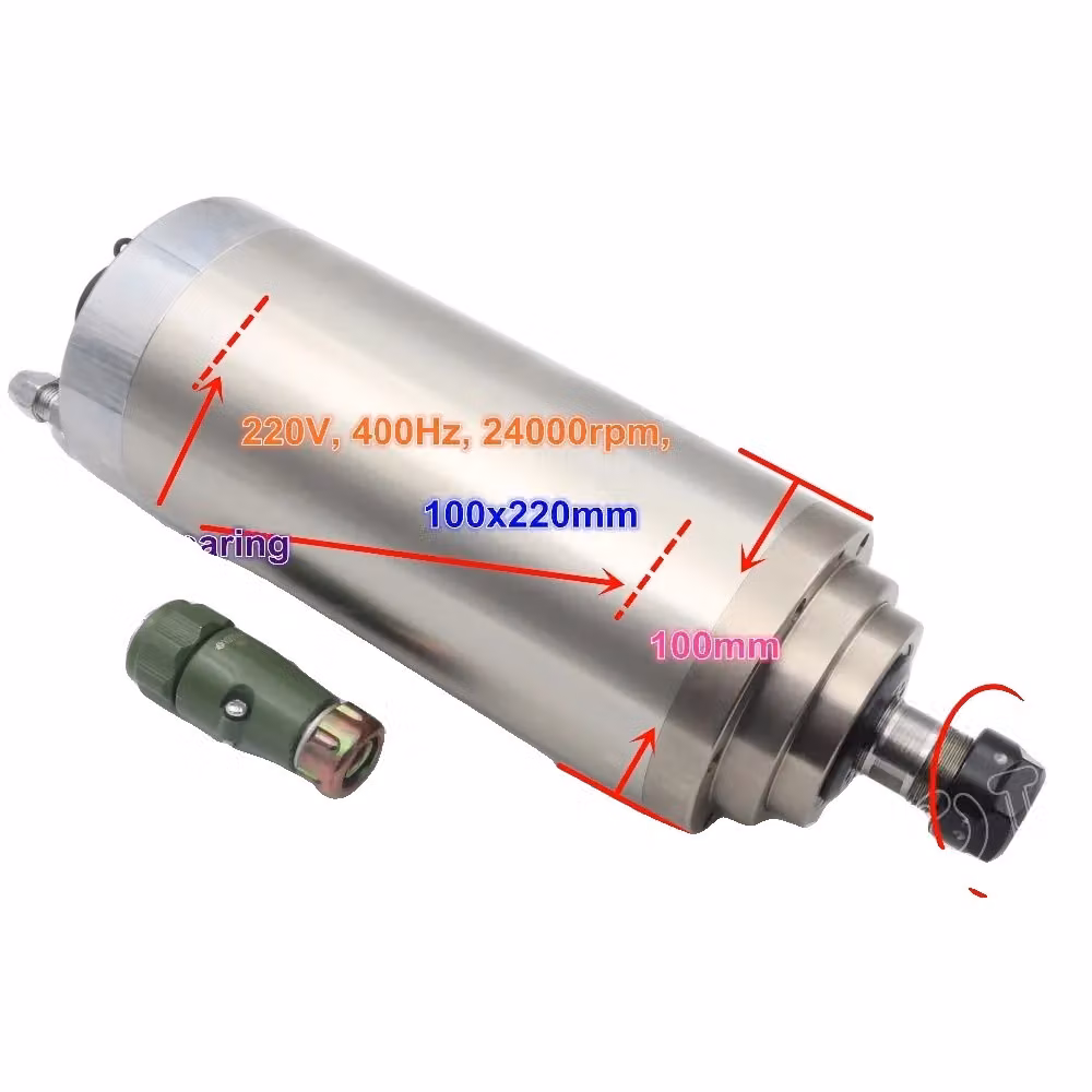 motore mandrino CNC da 3KW, 220V raffreddato ad acqua, 24000 giri/min, pinza di serraggio ER20