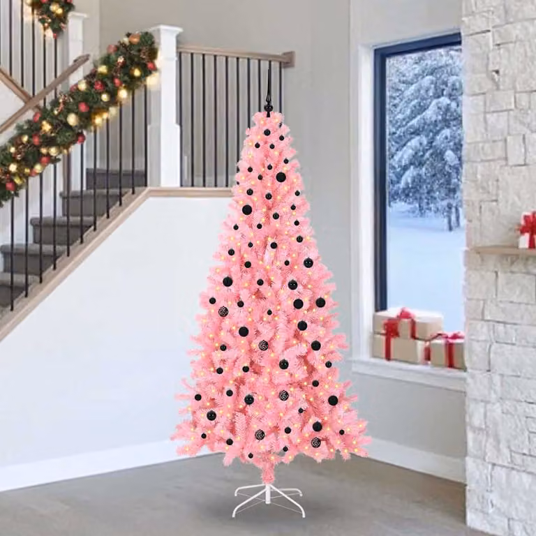 vidaXL Albero di Natale Rosa 240 cm PVC