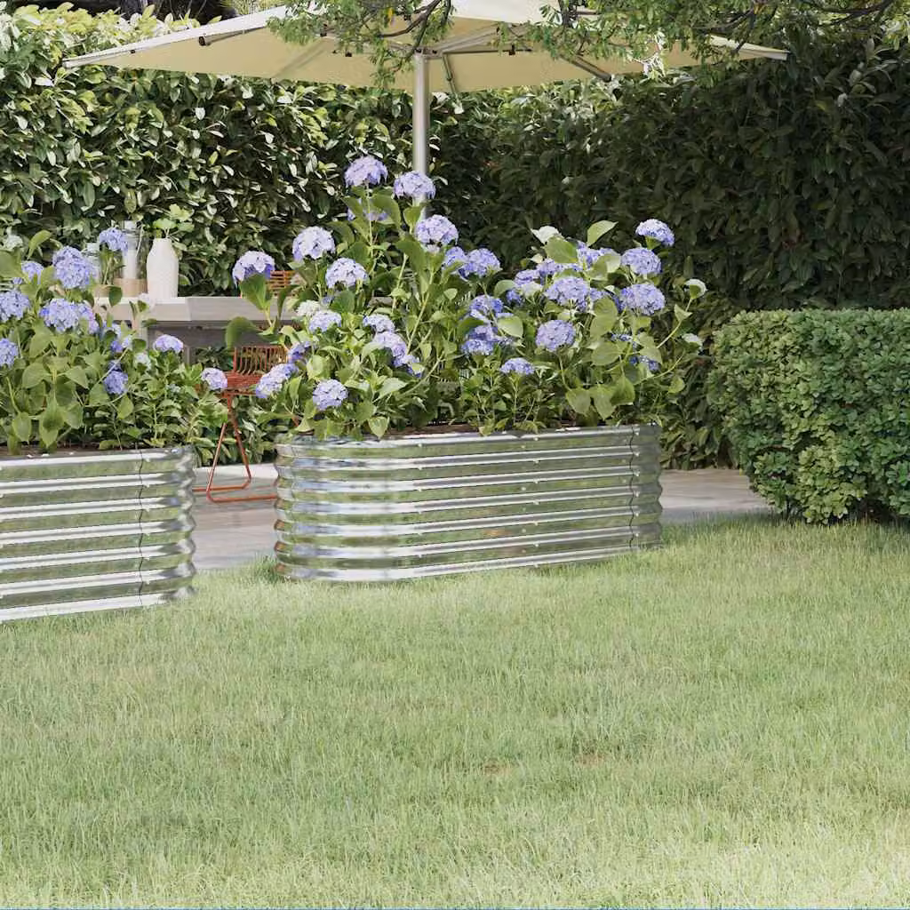 Letto rialzato da giardino vidaXL in acciaio zincato argento L: 114 cm, P: 40 cm, H: 36 cm