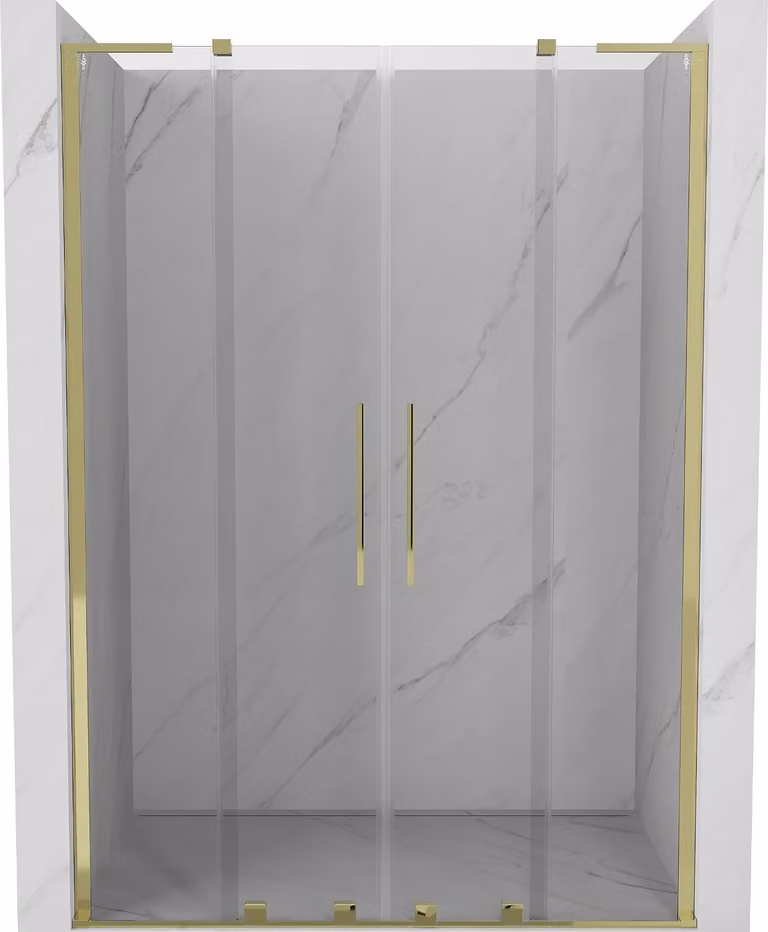 Mexen Velar L Duo porte doccia scorrevoli 160 cm, trasparenti, dorate - 871-160-003-02-50