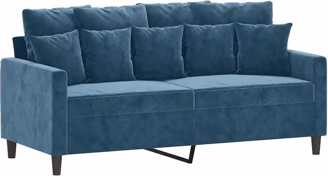 Divano | Divano da soggiorno | Sofa a 2 Posti Blu 140 cm in Velluto