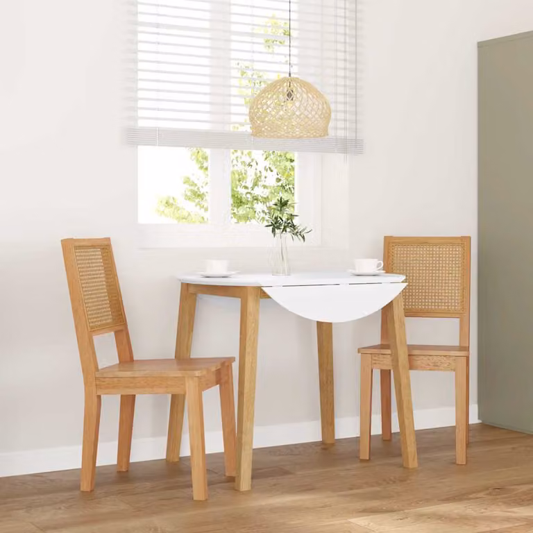 Set di 2 sedie da pranzo vidaXL in legno massello di Hevea color marrone