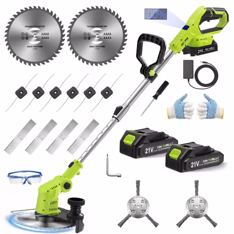 Tagliasiepi a batteria Accu 21 V - Autonomia di 60 minuti - Larghezza di taglio di 20 cm - Verde - Ideale per la cura del giardino