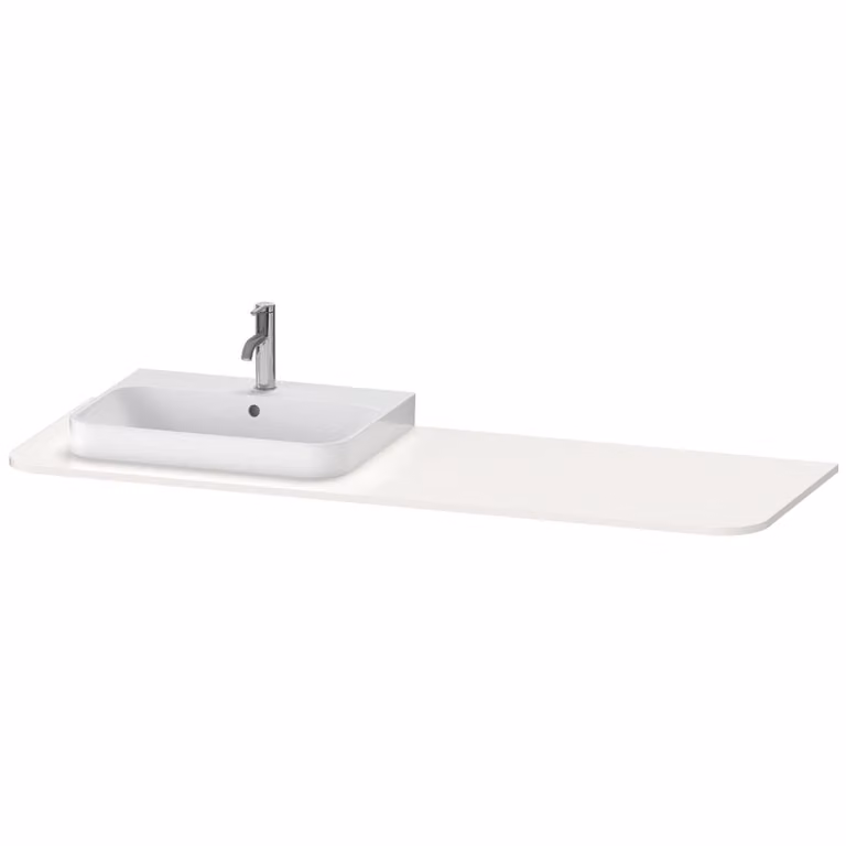 Console Duravit Happy D.2 Plus, 1600x550 mm, 1 découpe à gauche, pour meuble sous-lavabo HP4944, HP4963, HP4973, HP031HL2222, HP031HL2222