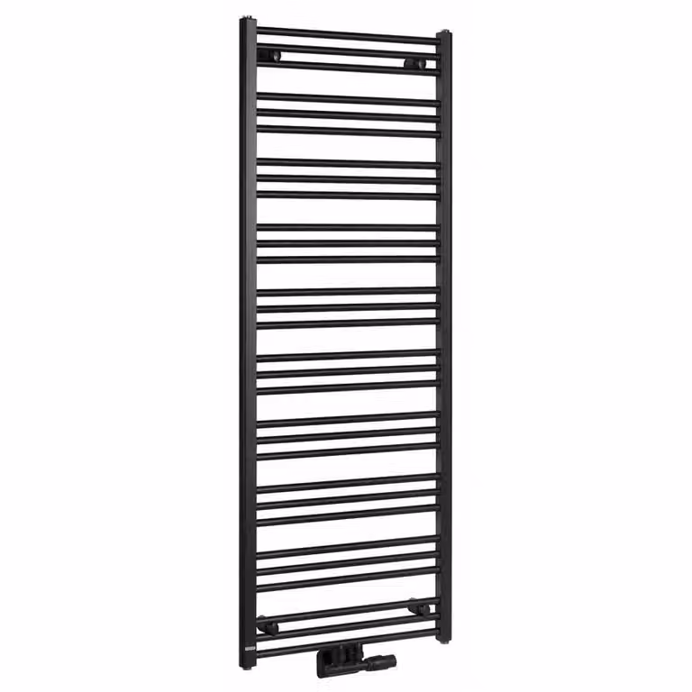 Radiatore da bagno ALBRECHT 600x1570 mm, attacco centrale, 700W, nero opaco