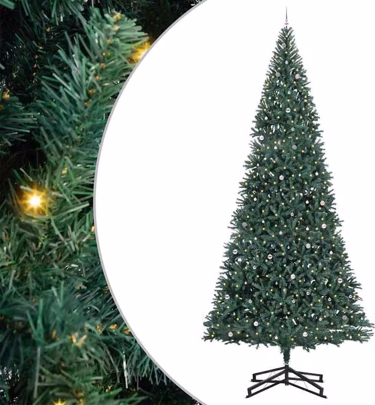 Albero di Natale artificiale preilluminato con pallina verde