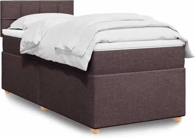 Letto Ibrido Moderno vidaXL con Materasso a Molle Marrone e Bianco L/P: 100 x 200 cm