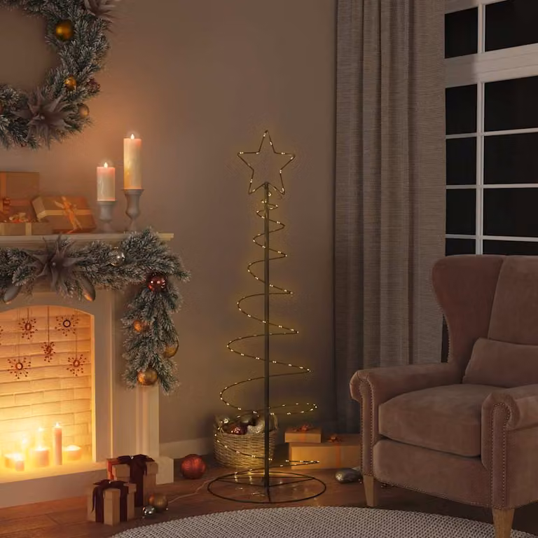 Albero di Natale a LED vidaXL con 100 luci bianco caldo, Altezza: 150 cm