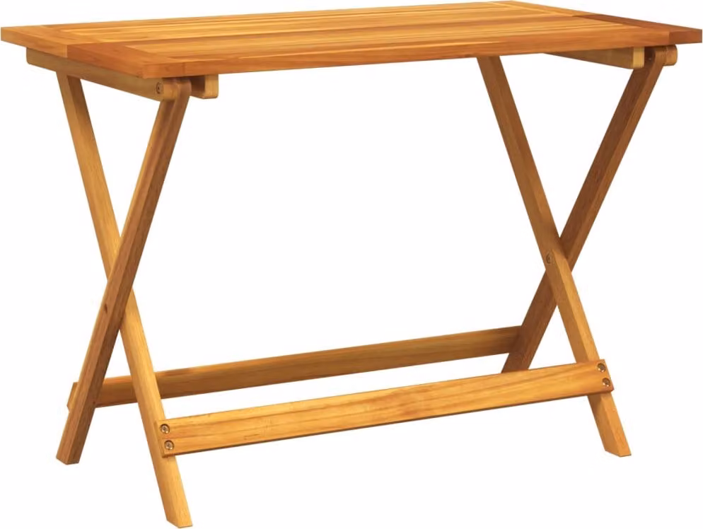 Tavolo Giardino Pieghevole 90x52,5x65 cm Legno Massello Acacia