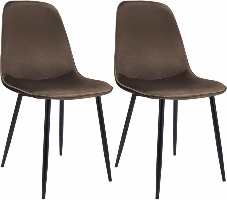 set di 2 sedie da pranzo - Sedie in velluto - Elevato comfort di seduta, robusta struttura in metallo
