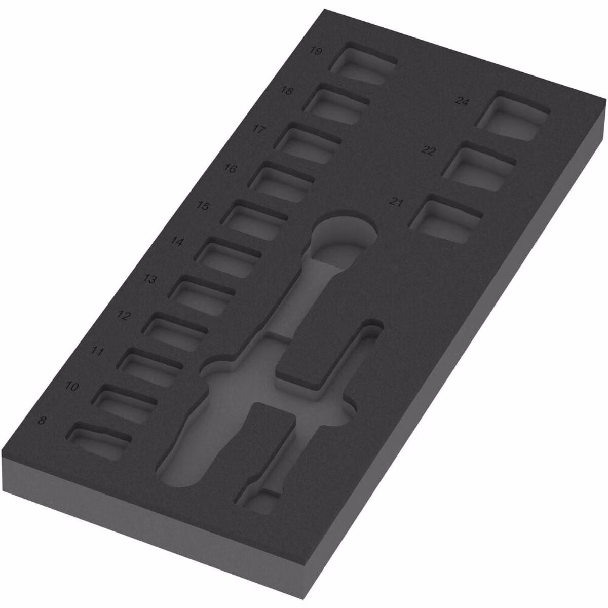9824 Inserto in schiuma 8010 B per Zyklop Comfort Set 1 3/8", vuoto