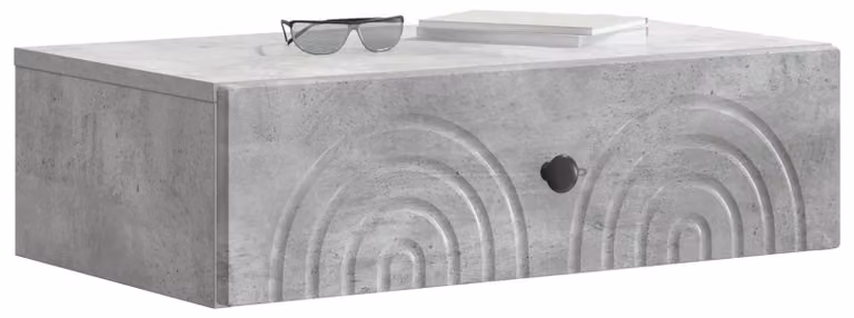 Tavolino da Parete Laterale Grigio Cemento 59 x 34,5 x 17 cm