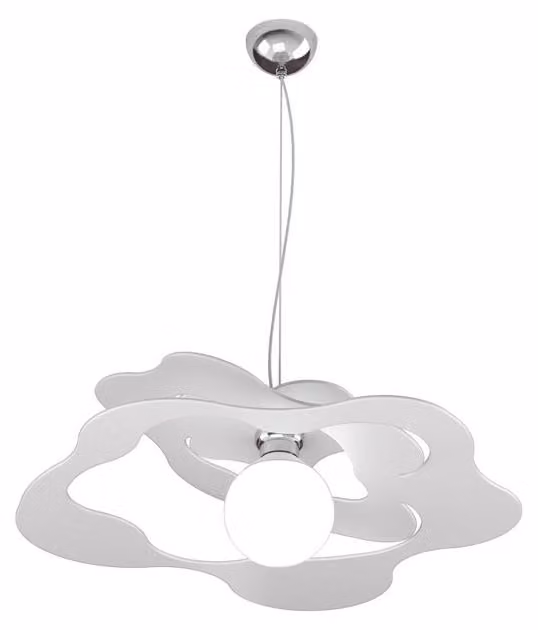 Sospensione Moderna Ripples Metallo Bianco 1 Luce E27 D.50Cm
