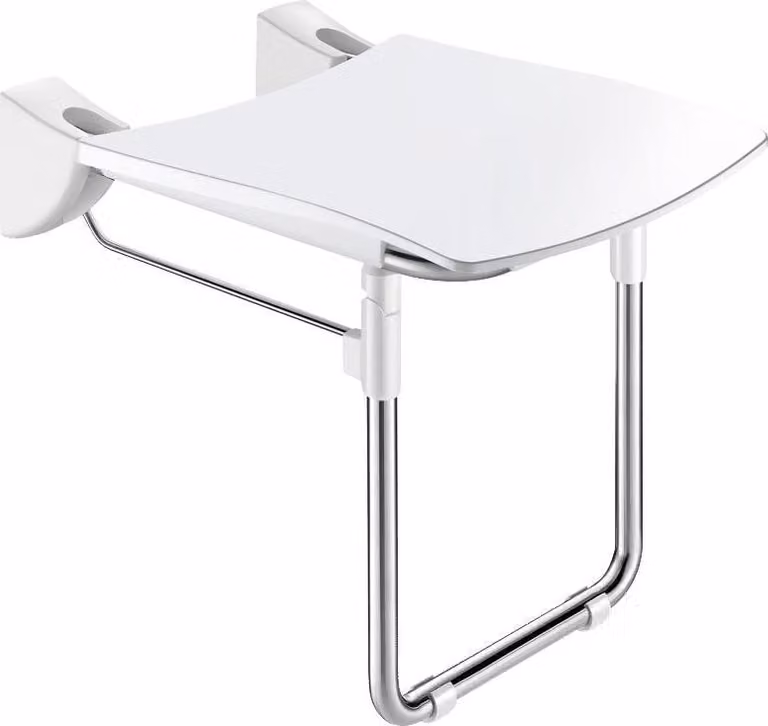 Sedile doccia Delabie pieghevole con base in acciaio inox satinato