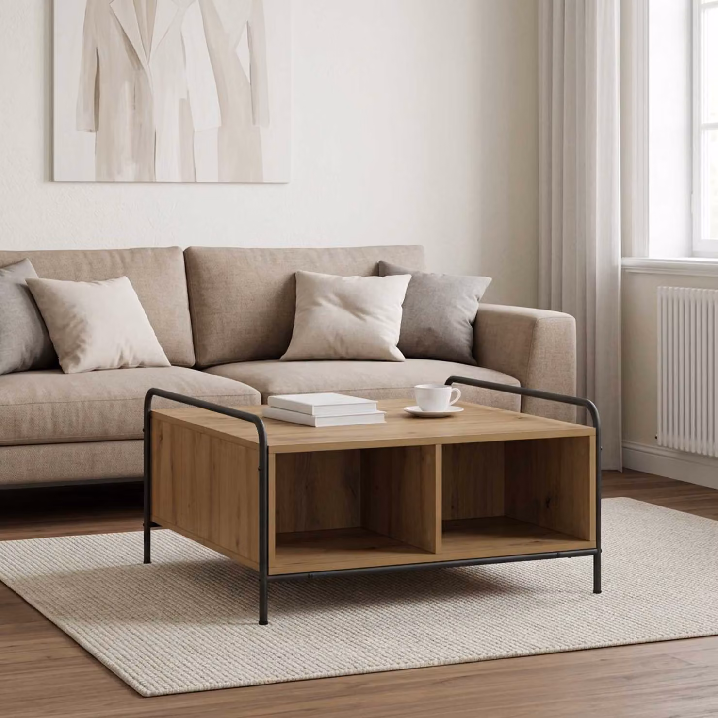 vidaXL Tavolino da salotto moderno marrone L: 80 cm, P: 75 cm, H: 41 cm