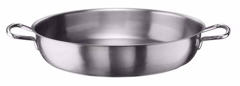 Tegame in acciaio inox per induzione con due maniglie, diam. 24cm
