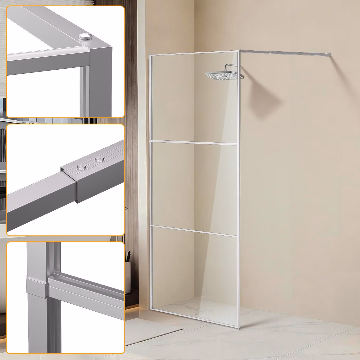 Jayseuw cabina doccia 100X200cm schermo doccia per cabina doccia ESG vetro di sicurezza 5mm argento