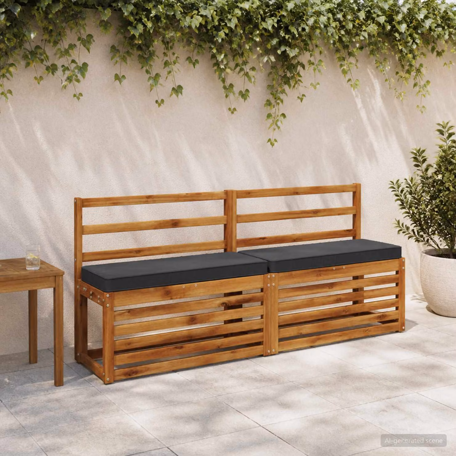 Cuscino per panchina vidaXL VUGHT in poliestere con rivestimento rimovibile e lavabile, colore antracite