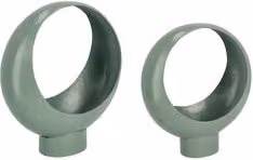 Set di 2 porta vasi con base rialzata in acciaio KEYRA colore verde salvia