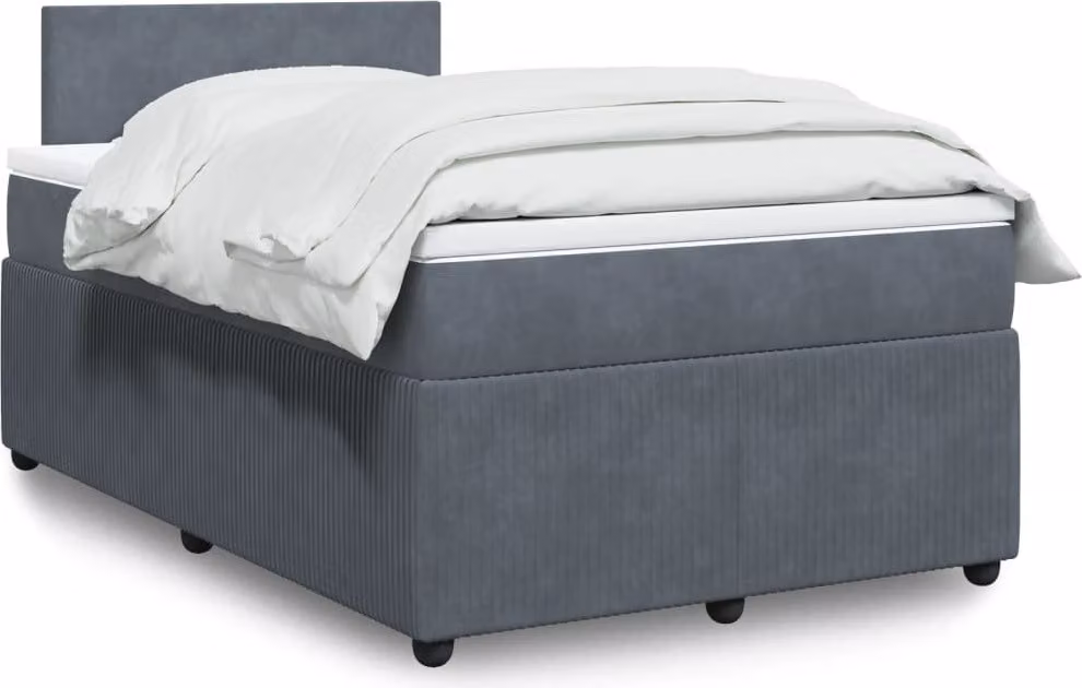 Maison Exclusive - Letto boxspring con materasso grigio scuro 120x200 cm velluto