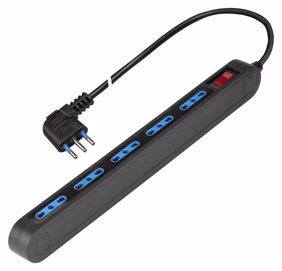 Poly Pool PP2524.2, presa multipla a 5 vie, 10/16A, 2P+T