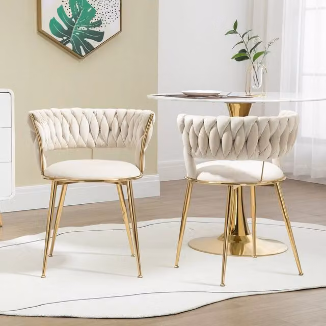 Set di 2 sedie da pranzo Minimal in velluto grigio con braccioli e struttura in metallo in stile moderno