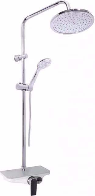 Colonna doccia MURRAY con mensola in solid surface bianco H. 104 cm