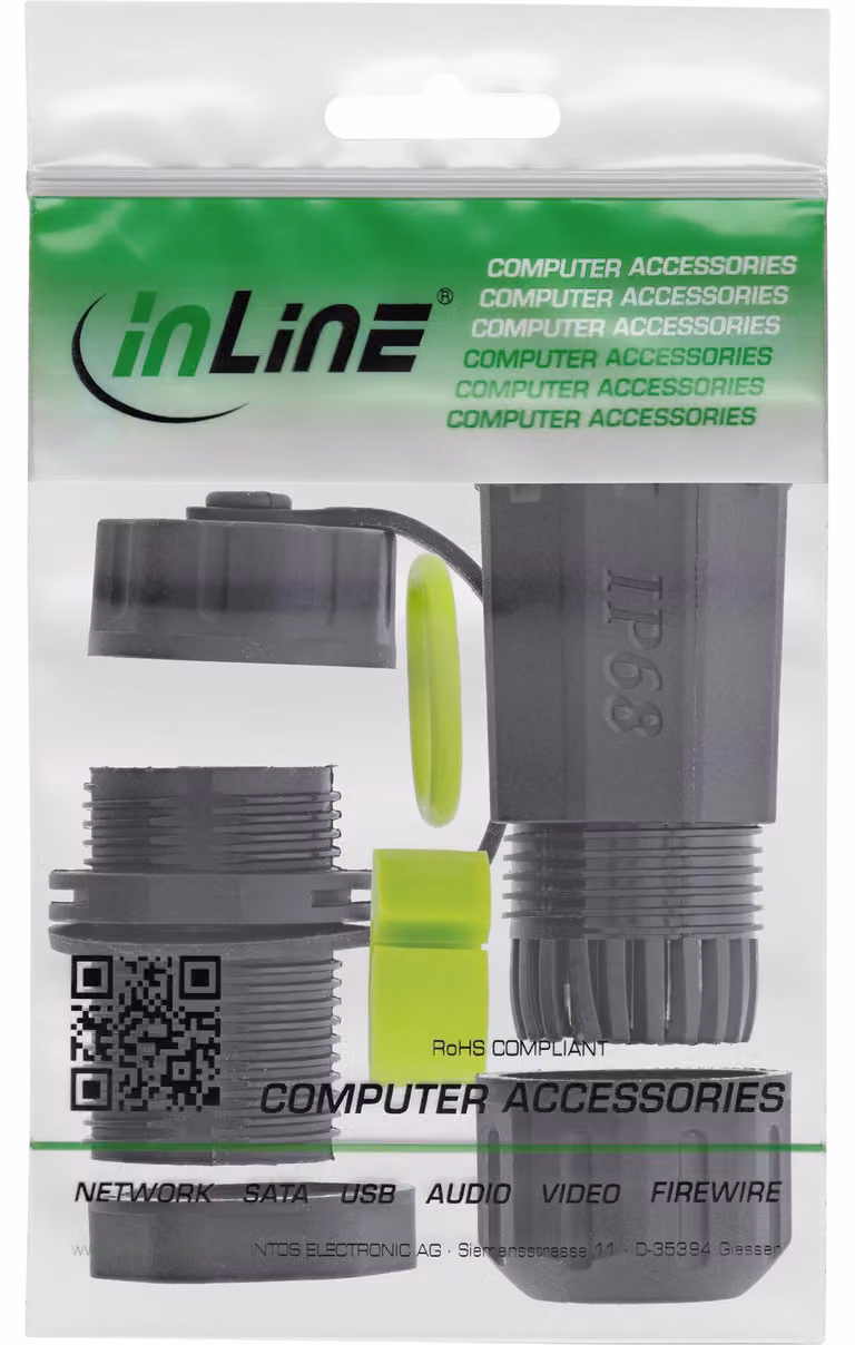 InLine® Accoppiatore fibra ottica SC, corto, IP68, 2x2 presa SC, M20