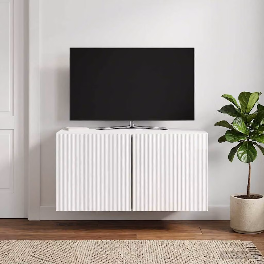 Mobile Porta TV da Muro vidaXL Bianco Lucido L: 59,5 cm, P: 41 cm, H: 30 cm