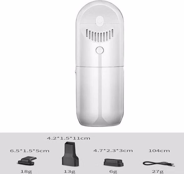 Auto Aspirapolvere portatile a mano batteria 120W 5V 3500PA Super aspirazione Wet/Dry Vaccum per la casa Cordless Bianco